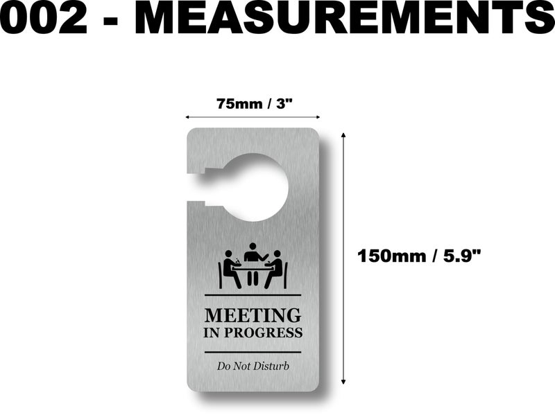 origin Meeting In Progress Do Not Disturb - Room Or Door Hanger Sign. Use In Home Office. Made In SILVER Acrylic - For Use In Business, Corporate, Hotels, Workplace. Global Shipping - Image 5
